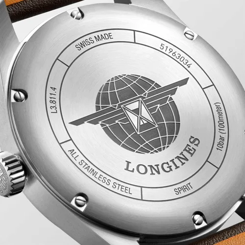 Vista 3 de Longines Espíritu automático esfera negra reloj de los hombres L3.811.4.53.0