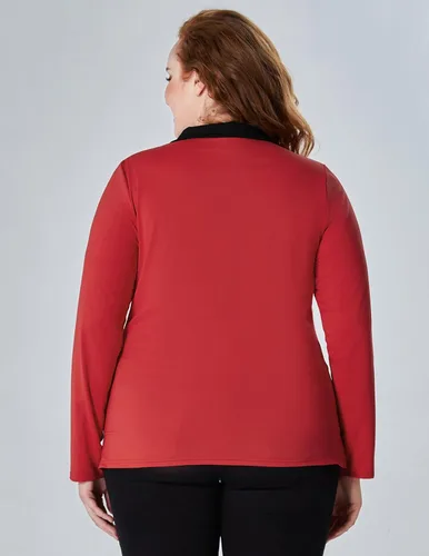 Vista 7 de JACK SMITH Polo de golf de manga larga para mujer, cuello en V, atlético, para tenis, absorbe la humedad