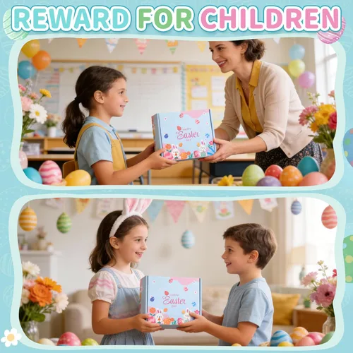 Vista 6 de Relleno de cesta de Pascua para niños, rellenos de huevos de Pascua, juguetes de conejo, regalos de Pascua para niños, recuerdos de fiesta para 12