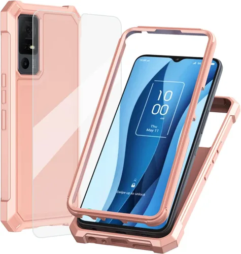 Vista 12 de Ailiber Funda para TCL 40 XE, TCL 40 X con protector de pantalla de vidrio templado, protección de estructura de doble capa, parachoques de TPU