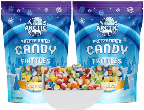 Vista 14 de Arctic Farms Caramelos liofilizados Frittles a granel en bolsas y en caja (sabores triturados) (3 libras)