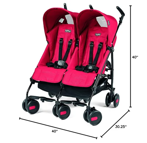 Vista 6 de Peg Perego Pliko - Cochecito de bebé pequeño, color rojo