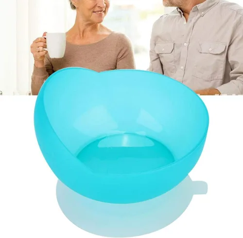 Vista 8 de Cuenco de cuchara con base de ventosa, vajilla adaptativa antiderrames, ayuda para discapacidad para pacientes ancianos con Parkinson