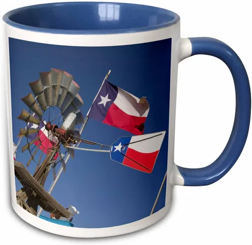 Vista 11 de 3dRose TEXAS, Panhandle Amarillo Old Water Pump, Banderas, US44 WBI0069 - Walter Bibikow - Taza negra de dos tonos de 11 onzas