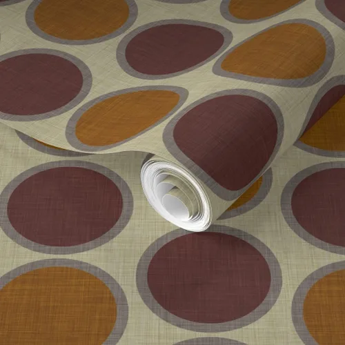 Vista 2 de Spoonflower Mod Circles Brown Pre-Pasted Removable Wallpaper