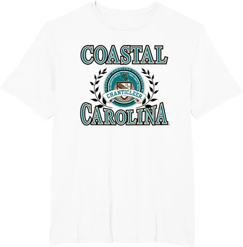 Vista 7 de Coastal Carolina Chanticleers Laurels - Camiseta con logotipo, Blanco