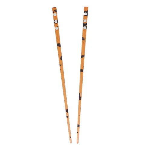 Vista 2 de Juego de 6 palillos para el cabello con 3 palillos de diamantes, 1 negro y 2 tortugas