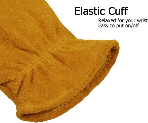 Vista 5 de OZERO 2 pares de guantes de trabajo de cuero de invierno para clima frío al aire libre: guantes cálidos con aislamiento térmico para hombres