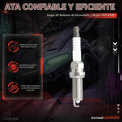 Vista 6 de Juego de 4 bobinas de encendido y bujías UF549 para Nissan Altima 2007-2018, Frontier 2005-2019, Rogue 2008-2018, Rogue Select 2014-2015