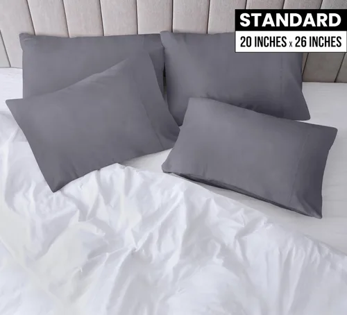 Vista 2 de Utopia Bedding Fundas de almohada estándar – Paquete de 4 – Cierre de sobre – Tela de microfibra cepillada suave – Fundas de almohada resistentes al