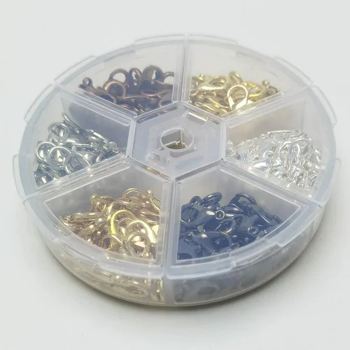 Vista 3 de Libiline 1 caja de 300 piezas surtidas de 6 colores de aleación de zinc para joyería, collares, pulseras, sin níquel (mezcla, 0.394 x 0.236 in)