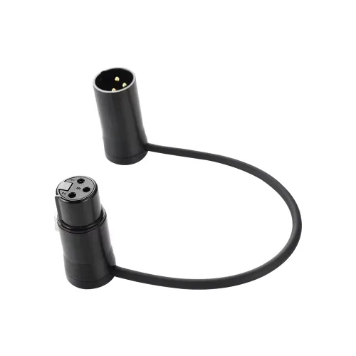 Vista 4 de MKFAUDIO - Conectores XLR de perfil bajo poco profundo para bricolaje, 3 pines, 90 grados, L, ángulo recto, ajustable, XLR hembra con llave