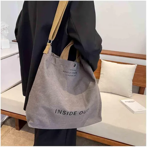 Vista 4 de Sumleno Bolso de mano de lona grande para mujer, bolso de trabajo para hombro, bolso cruzado con asa superior, estilo vintage, estilo grunge, hobo