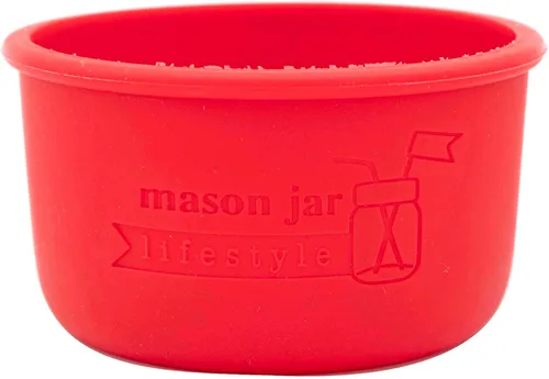 Vista 12 de Mason Jar Lifestyle - Fundas de silicona de boca ancha de 8 onzas para proteger tarros Kerr (multicolor americana)