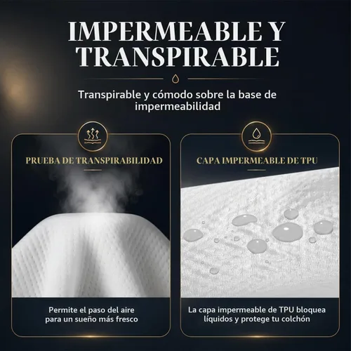 Vista 4 de Protector de colchón California King Tencel Luxury 100% impermeable, sedoso suave y transpirable, funda de colchón refrescante ajustable de 18