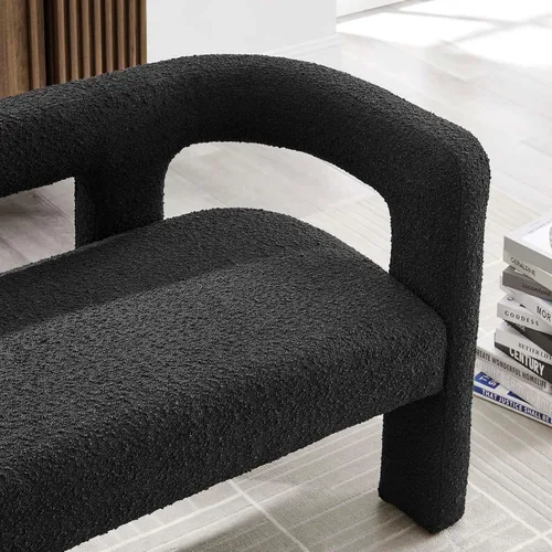 Vista 9 de Modway EEI-6477-BLK Kayla Boucle - Sofá biplaza tapizado, color negro
