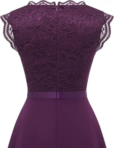 Vista 5 de Dressystar - Vestido de dama de honor, sin mangas, con cuello en V, para fiesta de boda