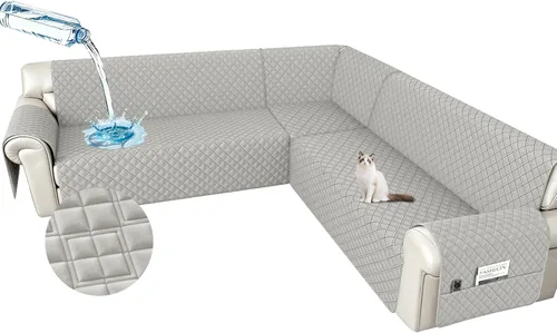 Vista 30 de Arfntevss Fundas impermeables para sofá modular en forma de L, lavable, de terciopelo, para sofá seccional, antideslizante, fundas de esquina