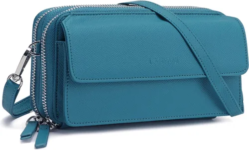 Vista 35 de Lanyani Cartera Cruzada RFID con Correa de Muñeca y Bolsillo para Teléfono para Mujeres de Cuero Vegano