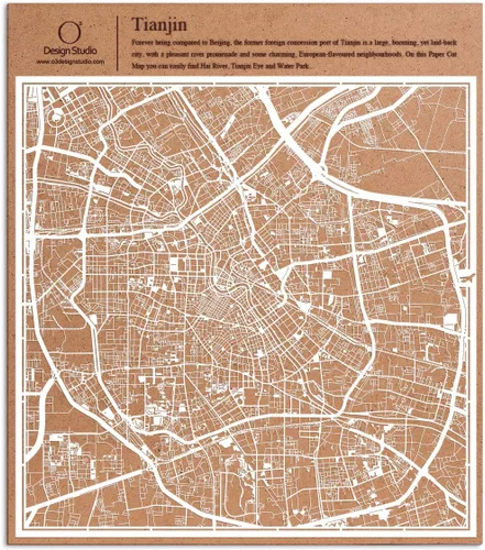 Vista 123 de O3 Design Studio Aberdeen - Mapa de papel cortado en papel blanco de 12 x 12 pulgadas