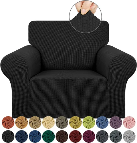 Vista 86 de KEKUOU Funda elástica para sofá biplaza, funda de sofá para sofá de 2 cojines (55-78 pulgadas), protector de muebles con parte inferior elástica