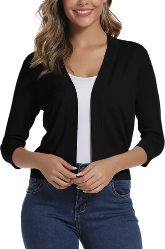 Vista 2 de Urban CoCo Cárdigan corto de mangas 34 para mujer suéter elegante