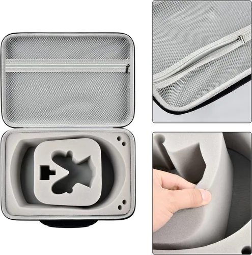 Vista 3 de Funda de viaje compatible con auriculares MetaOculus Quest Pro VR y controladores táctiles, bolsa de transporte portátil para base de carga