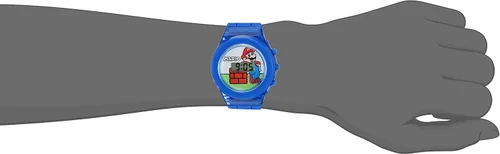 Vista 2 de Nintendo Accutime Super Mario Reloj digital de cuarzo para niños pantalla LCD de 0669in luces LED intermitentes correa de plástico de silicona azul