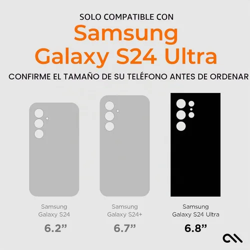 Vista 2 de Case-Mate - Carcasa rígida para Samsung Galaxy S24 Ultra, transparente Compatible con carga inalámbrica, funda resistente para teléfono