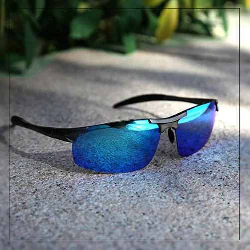 Vista 6 de MOORAY - Lentes de sol polarizados para hombre, protección frente a radiación UV, lentes de sol de moda para hombre, para pesca
