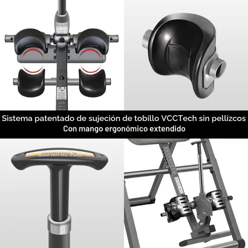 Vista 6 de Innova ITX9900 Mesa de inversión con soporte lumbar de aire, Negro/Gris