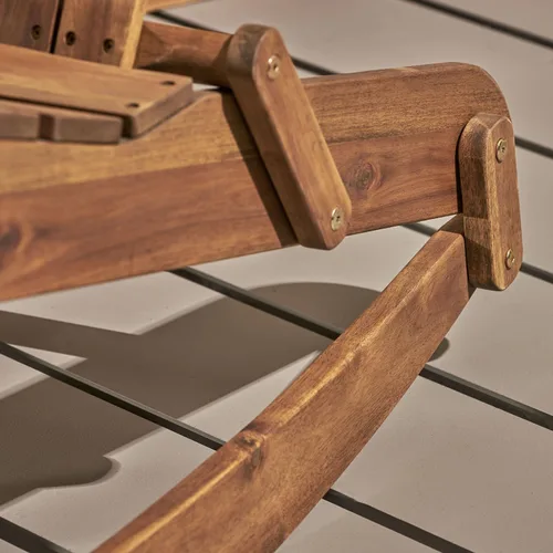 Vista 8 de Christopher Knight Home Malibu - Mecedora Adirondack de madera de acacia para exteriores, teñida natural