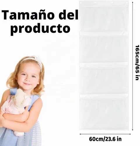 Vista 2 de Almacenamiento de animales de peluche sobre la puerta,Red de hamaca de animales de peluche