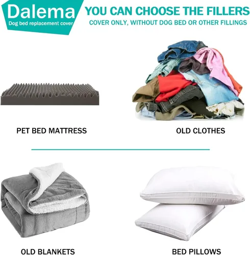 Vista 7 de Funda de cama para perro de 35 pulgadas de largo x 22 pulgadas de ancho x 4 pulgadas de alto, resistente, duradera, impermeable, esponjosa, suave