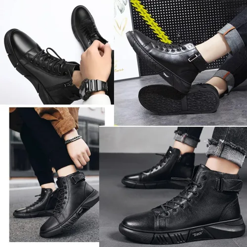 Vista 6 de DevilAngel Botas italianas de piel de cachemira para hombre