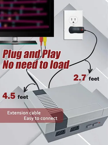 Vista 6 de Classic Edition Mini Retro Game Console,AV Output Plug & Play Classic Mini Video Games, Built-in 620 Games with 2 Classic Controllers, Birthday