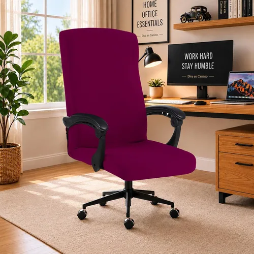 Vista 25 de Fundas elásticas resistentes al agua para sillas de computadora - Protectores lavables para respaldo giratorio y asiento para mascotas - Negro