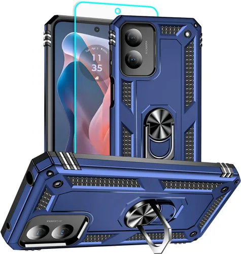 Vista 41 de HNHYGETE Funda para Motorola Edge 2025 con protector de pantalla: soporte giratorio de grado 360° (antideslizante) protección contra caídas y golpes