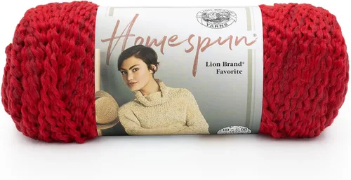 Vista 16 de Lion Brand Yarn Hilo Homespun, Hilo Suave y Voluminoso para Tejer, Ganchillo y Manualidades, 1 paquete, Beachside Stripes