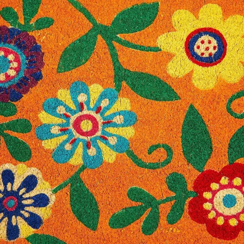 Vista 7 de Juvale Tapete floral de fibra de coco – 17 x 30 pulgadas, natural y moderno – Tapete de bienvenida al aire libre para puerta delantera y patio