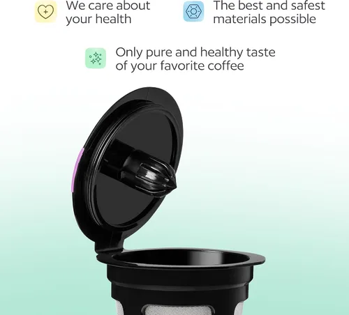 Vista 10 de GoodCups - 4 filtros K-Cup reutilizables para Keurig - 4 filtros Kcup negros recargables para cafeteras de café Keurig