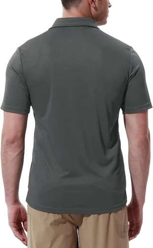 Vista 3 de Gopune Mens Short Sleeve Polo Shirts Quick Dry Outdoor Golf Shirts with Pocket