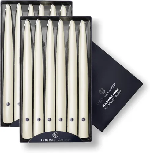 Vista 19 de Colonial Candle Handipt Collection - Vela cónica sin perfume, color blanco, 6 pulgadas, paquete de 12, hasta 4 horas de combustión