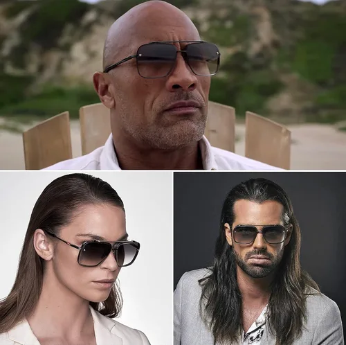 Vista 3 de Gtand Gafas de sol cuadradas de moda de moda para mujeres y hombres, gafas de sol de metal vintage