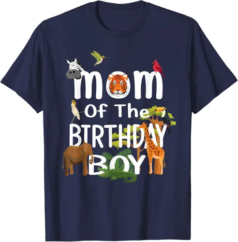 Vista 79 de Camiseta de fiesta de animales con temática de zoológico para niño de cumpleaños, Negro