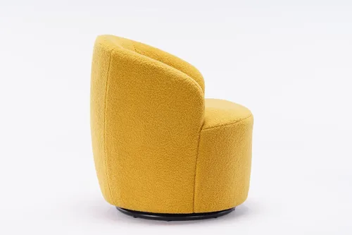 Vista 14 de Silla giratoria decorativa, moderna silla tapizada de barril con respaldo ergonómico y cojín cómodo, sillón individual de ocio para sala de estar