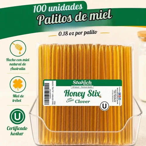 Vista 5 de Stakich Stix de Miel de Trébol (100 unidades)
