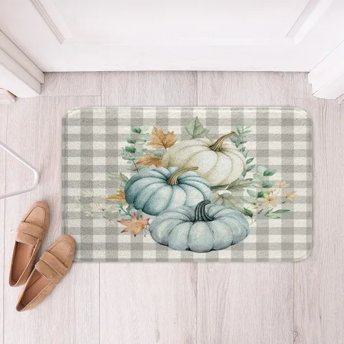 Vista 27 de Erosebridal Thanksgiving Turkey Bathroom Rugs - Fall Leaves Pumpkin Bath Mat for Kids Adults, Vintage Autumn Harvest Door Mat 16 x 24 Inch Rustic