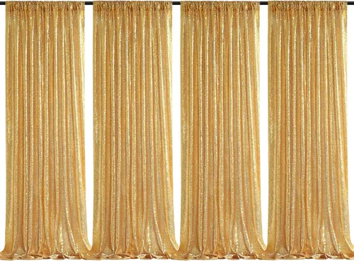 Vista 63 de 2 cortinas de 2 x 8 pies de lentejuelas con brillantina para marco de fotografía, para fiestas o fondos de fotografía