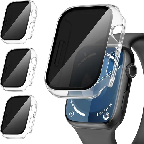 Vista 17 de Suoman - Funda protectora de pantalla para Apple Watch Series 6/5/4 SE de 1.575 in Paquete de 3 fundas ultrafinas de vidrio templado para iWatch